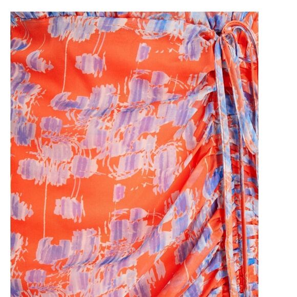 EYWASOULS MALIBU Elke Wrap-effect ruched chiffon midi dress - Picture 3 of 10